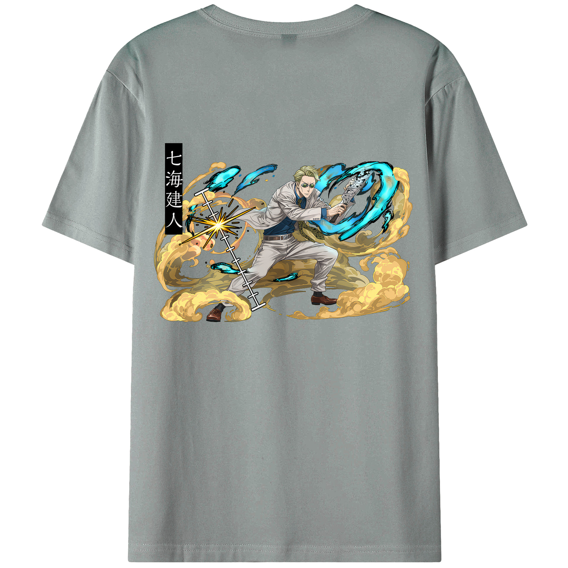 （画像用） 呪術廻戦 Jujutsu Kaisen 綿100％ メンズ半袖Tシャツ（バックプリント） 通気性